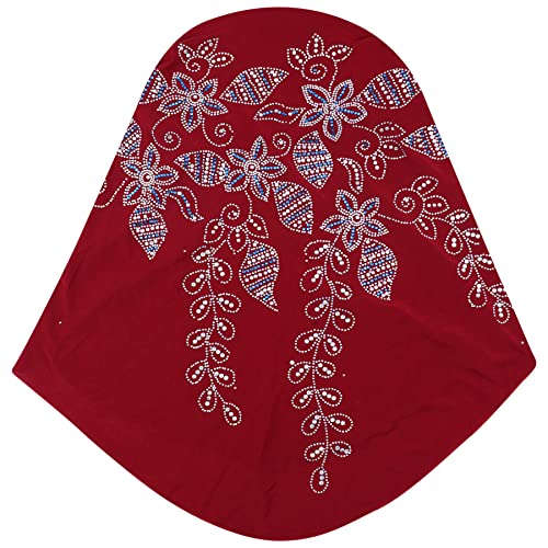 RARITYUS Women Bling Rhinestone Pearl Instant Scarf Muslim Hijab Fashion Shawl Head Wrap Turban Cap with Flower Accent - color: Z Color 3