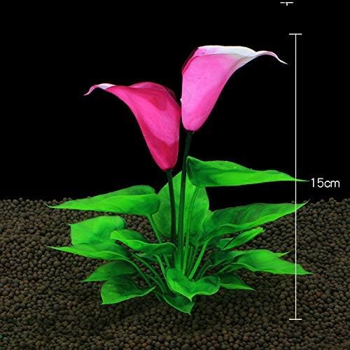 Flower Aquarium Decoration Artificial Aquatic Plant Waterweed Craft Silk Plastic Plants ,Artificial Fish Tank Decorations,Used for Household and Office Simulation Hydroponic ,Aquarium Plants