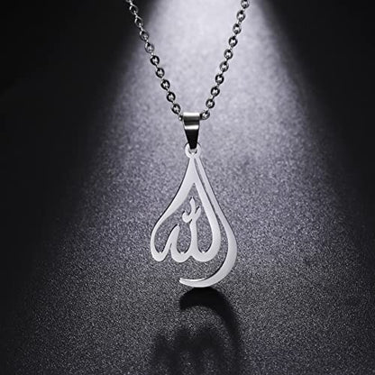 VASSAGO Allah Necklace for Women Stainless Steel Islamic Muslim Pendant Islam Eid Gift Religious Charm Jewelry - color: silver allah necklace