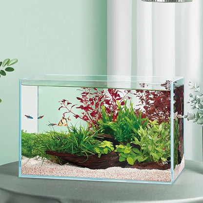 Ultra Clear 2 Gallon Rimless Low Lron Aquarium Tank, 7.8" L × 7.8" W × 7.9" H (20cm x 20cm x 20cm) 1/5 inch Thickness Ultra HD Glass Fish Tank with Black Nano Foam Leveling Mat Included