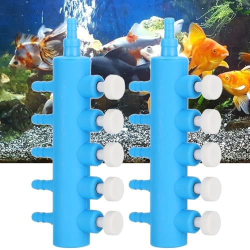 2Pcs 4mm Adapter Connector Plastic Distributor Aquarium Air Pump Splitter for Fish Tank Oxygen Tubing(5 Way) - style: 5 Way