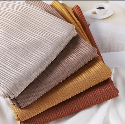 Ribbed Jersey Hijab Scarf for Women, Hijab for Women Muslim Breathable Stretchy Hajib - color: Rust