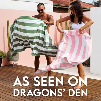 Dock & Bay Beach Towel - Quick Dry, Sand Free - Compact, Lightweight - 100% Recycled - Includes Bag - Cabana Light - Malibu Pink - Extra Large (200x90cm, 78x35) - color: Cabana Light - Malibu Pink, size: Extra Large (200x90cm, 78x35")