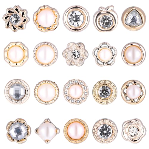 20 PCS Women Shirt Brooch Buttons No-Sew Invisible Pearl Brooch Buttons Cover Up Lapel Pins Blouse Modesty Pin Prevent Accidental Exposure Decorative Pins for DIY Cardigan Bag Dress Clothes