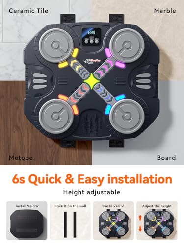 Music Boxing Machine for Kids-Interactive Wall Mounted Punching Target with Sound & Lights,Smart Boxing Trainer Machine Fitness Game Gymnastics Equipment for Home,Birthday Gift for Boys Girls Age 3-12 - color: 4 Strike Points-kids 3+