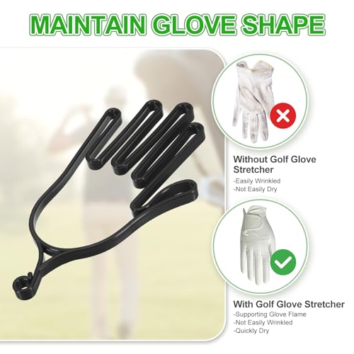 PATIKIL Golf Gloves Stretcher, Plastic Keeper Support Rack Holder Dryer Hanger Frame with Hanging Hook - color: White/Black