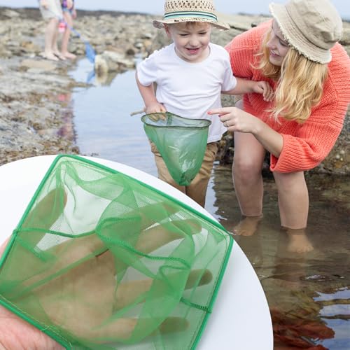 Aquarium Fish Net, 4 Pack, 4 Sizes (3in, 4in, 5in, 6in) | Quick Catch, Mesh Nylon, Square Fish Nets, With Handle