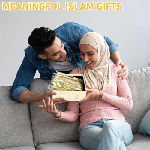 24 Sets Muslim Prayer Beads Gifts Bulk Islamic Eid Party Favors with Bows Box 99 Beads Islamic Prayer Tasbih Rosary Jewelry Moslem Misbaha Tasbeeh Bracelet for Ramadan Hajj Religious Wedding(Yellow)
