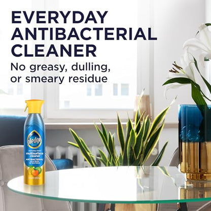 Pledge Antibacterial Multisurface Cleaner Spray, Wood Furniture, Stainless Steel, and Electronics Cleaner, Sanitizes as Cleans, Remove Dust and Messes - Fresh Citrus Scent, 9.7oz, Pack of 3 - size: 9.7 Fl Oz (Pack of 3)