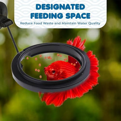 SunGrow Betta Feeding Ring, Prevent Water Turbulence from Washing Food into Filter, Practical Round Floating Food, Suitable for Guppy, Goldfish and Other Small Fish (1 Pc)