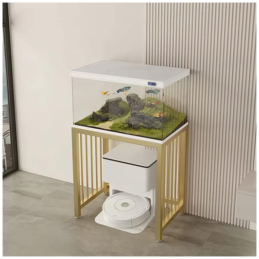 zktoermn Metal Display Stand & Fish Tank Stand, High Load-Bearing Storage Shelf With Anti-Slip Feet For Aquarium, Boutique, Exhibition Hall, Living Room(Gold,80x40x70cm) - color: Gold, size: 80x40x70cm