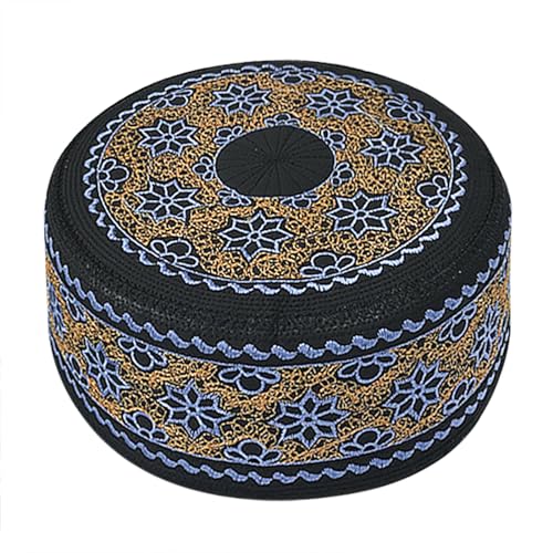 Muslim Prayer Hat for Men Worship Hat Islamic Muslim Prayer Hats Cap Beanie Headwear for Ramadan Eid - color: Yellow