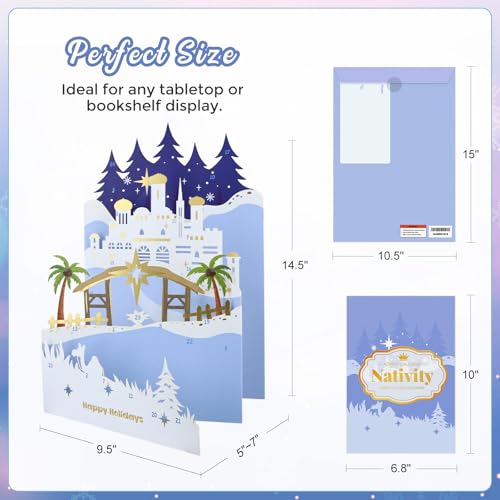 WhatSign Christmas Religious Advent Calendar 2025 - Christmas Nativity Scene Countdown Calendar 24 Days Christian Countdown for Women Kids Adult Teen Girls - color: Nativity