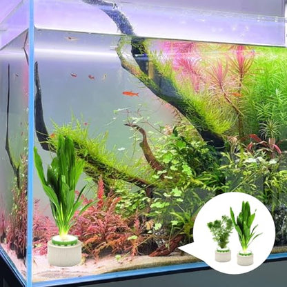 12 Pack Aquarium Plant Weights, Aquatic Plants Fixed Ring Set, Anti-Floating Ceramic Aquarium Plant Rings, Aquarium Landscape Decoration Fish Tank Accessories 1.8 x 1.3 Inch - size: 12PCS