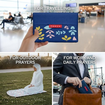 TAKVA The Pocket Sejadah Limited Edition | Portable Prayer mat, Muslim Gift, Ramadan Present (Scandinavian Blue) - color: Scandinavian Blue