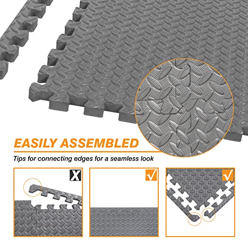 BIG RED ARPM001BK Interlocking Foam Mat Protective Exercise Workout Puzzle Floor Mat Tiles for Home Gym Equipment