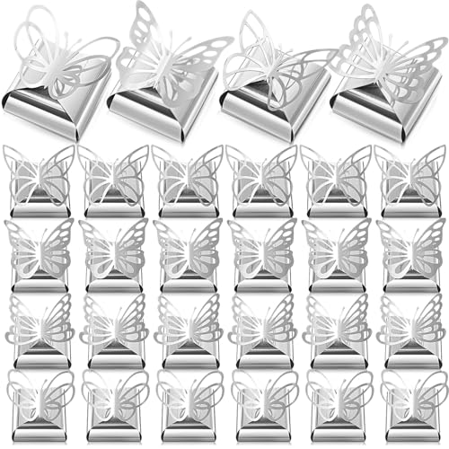Maitys 50 Pcs Butterfly Wedding Favor Boxes 2.5x2.5 Laser Cut,Silver - color: Silver