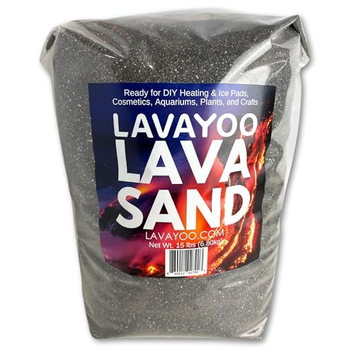 Real Lava Sand - Screened, Washed, Dried and Sanitized - Great for Heating Pads, Cooling Pads, Crafts, and Aquariums (15 lb Bag) - size: 15 Pound