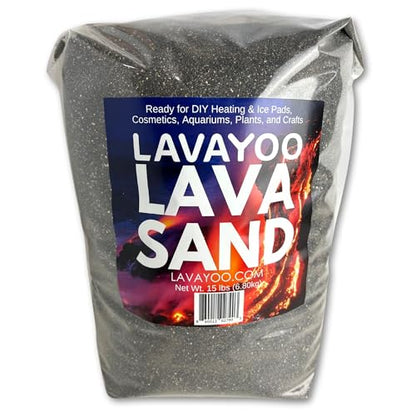 Real Lava Sand - Screened, Washed, Dried and Sanitized - Great for Heating Pads, Cooling Pads, Crafts, and Aquariums (15 lb Bag) - size: 15 Pound