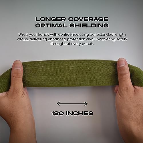 BeSAVAGE Hand Wraps 180 Inch Elastic Boxing Bandages with Knuckle Guards for Muay Thai, MMA, Kickboxing, Martial Arts, Punching Bag Training - Wrist & Knuckle Protection for Men, Women, Youth