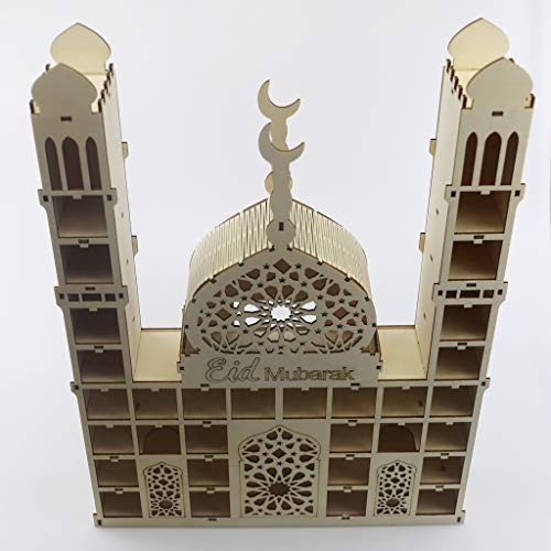 Ramadan Countdown Calendar, Wooden Ramadan Advent Countdown Calendar, Wooden Drawer Muslim Ramadan Decoration for Home Office Table Eid Party Decor