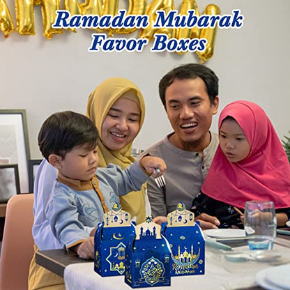 24 Pieces Eid Mubarak Treat Boxes Eid Mubarak Goodie Gable Boxes Ramadan Mubarak Favor Boxes Ramadan Kareem Treat Boxes for Eid Party Decoration Supplies Snack Sugar Chocolate Goodie Toy