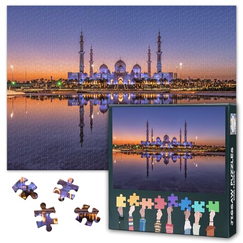 UAE, Great Mosque of Abu Dhabi Jigsaw Puzzles for Adults 1000 Pieces - color: Artwork-03