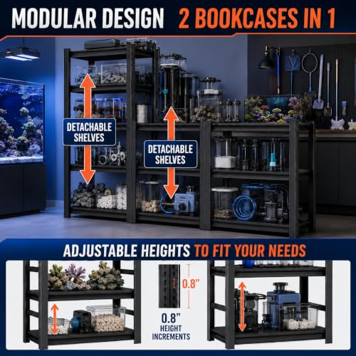 Aquarium Stand, Freestanding Fish Stand with Storage for Living Room, Heavy Duty Metal Shelving Fish Tank Holder for 30-40 Gallon Breeder Tanks, Black 3-Tier, 31.5" H×39.4" W×13.8" D - size: 3-Tier, 31.5"H×39.4"W×13.8"D