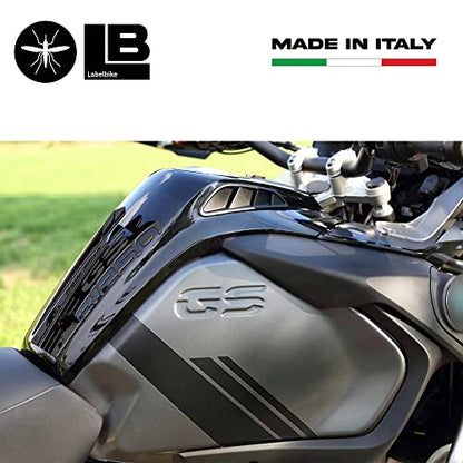 labelbike 3D Sticker Motorcycle Tank Pad Compatible with BMW | R 1250 GS ADVENTURE Triple Black 2020-2022, Resin Protection, Scratch Resistant, Decoration, Grey Black - size: Tank pad - ADVENTURE R 1250 GS