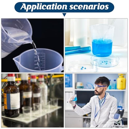 4PCS 500ml Plastic Lab Beakers, Transparent Graduated Measuring Cups with Pour Spout for Science Experiments, Kitchen & DIY - style: 500 ML