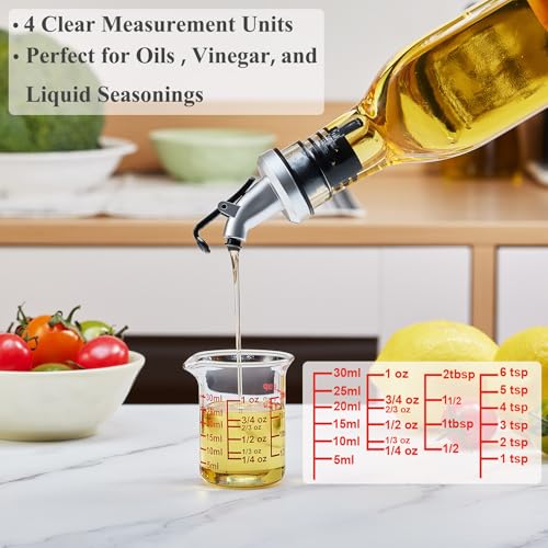 High Borosilicate Glass Measuring Cup with V-Shaped Spout, 30ml (1oz) | Pack of 2 – Precision Glass Measuring Cup for Kitchen & Bar - size: 30 ML/1 OZ(Pack of 2)