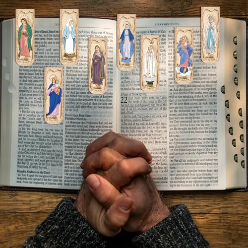 30PCS Magnetic Virgin Mary Bookmarks, Catholic Book Marks Featuring Our Lady of Guadalupe, Our Lady of Fatima, Religious Bible Page Markers Gifts for Women Men, Church Accessories - style: Virgin Mary