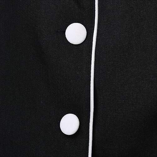FAD-4U Women Long Sleeves Clergy Coat with Stand Up Collar Button Down Pastor Clergy Dresses - color: Black, size: XX-Large