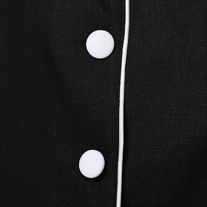 FAD-4U Women Long Sleeves Clergy Coat with Stand Up Collar Button Down Pastor Clergy Dresses - color: Black, size: XX-Large