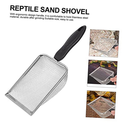TOYANDONA 2pcs Portable Stainless Steel Reptile Shovels for Easy Substrate Cleanup Durable Household Scoopers for Tortoise Lizard and Scorpion Care