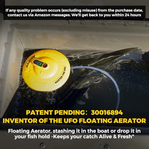 Floating & Rechargeable Bait Bucket Aerator, IPX7 Waterproof with Magnetic Charging, Ultra-Quiet Bubbler for Live Minnows, Portable Aerator for Fishing