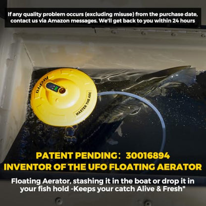 Floating & Rechargeable Bait Bucket Aerator, IPX7 Waterproof with Magnetic Charging, Ultra-Quiet Bubbler for Live Minnows, Portable Aerator for Fishing