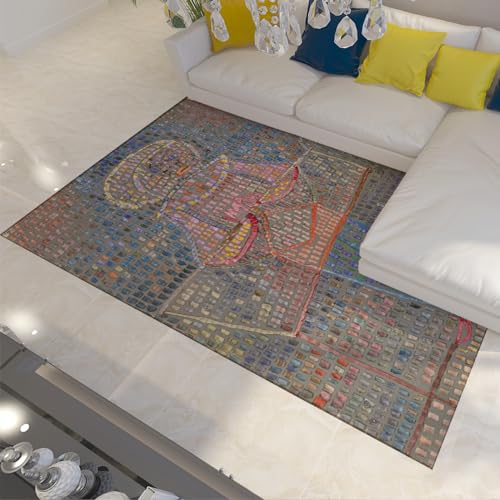 Paul Klee Art Area Rug 4'1 x 5'7" Multicolor Non-Slip Entryway Rug for Living Room Boy in Fancy Dress Machine Washable Carpet for Bedroom - size: 4'1" x 5'7"