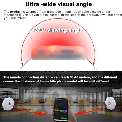 Sports Agility Lights Training Kit, 8Pcs Reaction Training Lights, Automatic Brightness Adjustment, Viewing Angle Increased to 270°, App Connectivity, for Basketball, Fitness, Football, Boxing