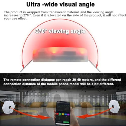 Sports Agility Lights Training Kit, 8Pcs Reaction Training Lights, Automatic Brightness Adjustment, Viewing Angle Increased to 270°, App Connectivity, for Basketball, Fitness, Football, Boxing