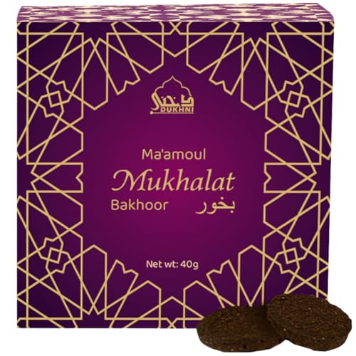 Maamoul Mukhalat Bakhoor by Dukhni | 40 Grams Arabic Oud Bakhoor Incense | Earthy Saffron Oudh Blend | Luxurious Bakhour for Prayer Time, to Relax & Meditate | Handmade Islamic Gifts for Men & Women - color: Maamoul Mukhallat Bakhoor X 2