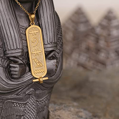 Personalized Cartouche Pendant Name Necklace, Hieroglyph Egypt Jewelry (XS, 925k sterling silver) (S, 925k sterling silver)