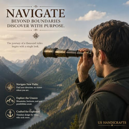 Compass with Stamped Wooden Case - style: Style 4