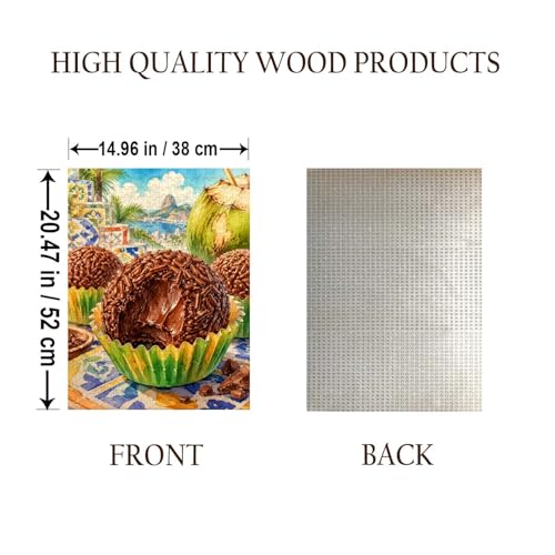 BRIGADEIRO Brazilian Food Jigsaw Puzzle - 500 Pieces Wooden Puzzle for Adults, Wall Art Gift, Finished Size: 20 x 15 Inch - color: Brigadeiro Brazilian - 500 Pieces