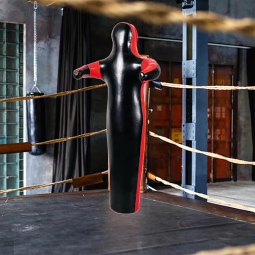 Grappling Dummy Wrestling Dummy Unfilled Jiu Punching Bag Throwing Judo Dummy Bag for Kickboxing Judo Karate - color: Black 180cm
