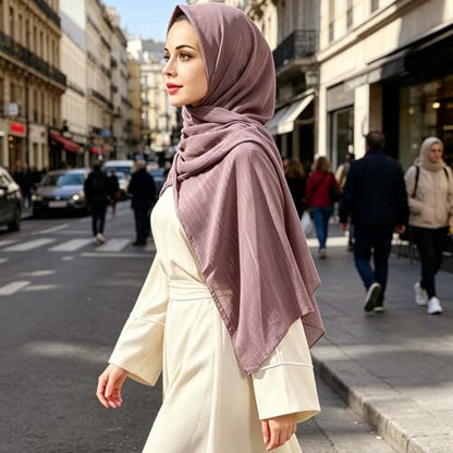 Women Hijab Chiffon Head Scarf Lightweight Shimmer Scarves Crepe Wedding Shawls and Wraps for Evening Dresses Shiny - color: Mauve