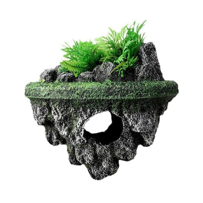 Floating Aquarium Décor, Fish Tank Decorations, Natural Rock Design with Mini Caves, Fun Resting Spot for Betta, Guppies, Goldfish and Small Pets