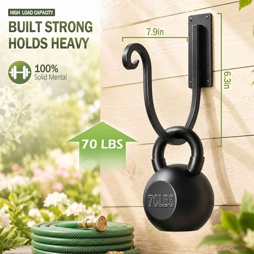 Garden Hose Holder Outside: 2 Pack Wall Mount Water Hose Holder - Heavy Duty Garden Water Hose Hanger for Outside Hose Storage - color: A-2PCs-8“