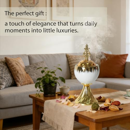 Bakhoor Incense Burner Holder 7.76in Height Stable Ceramic Incense Burner - size: Style A