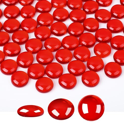 Suream Red Marbles for Vases, 1LB Glass Beads Bulk, Flat Marbles Stones for Aquarium, Candle, Crafts, Wedding Decoration - color: Red, size: 1LB